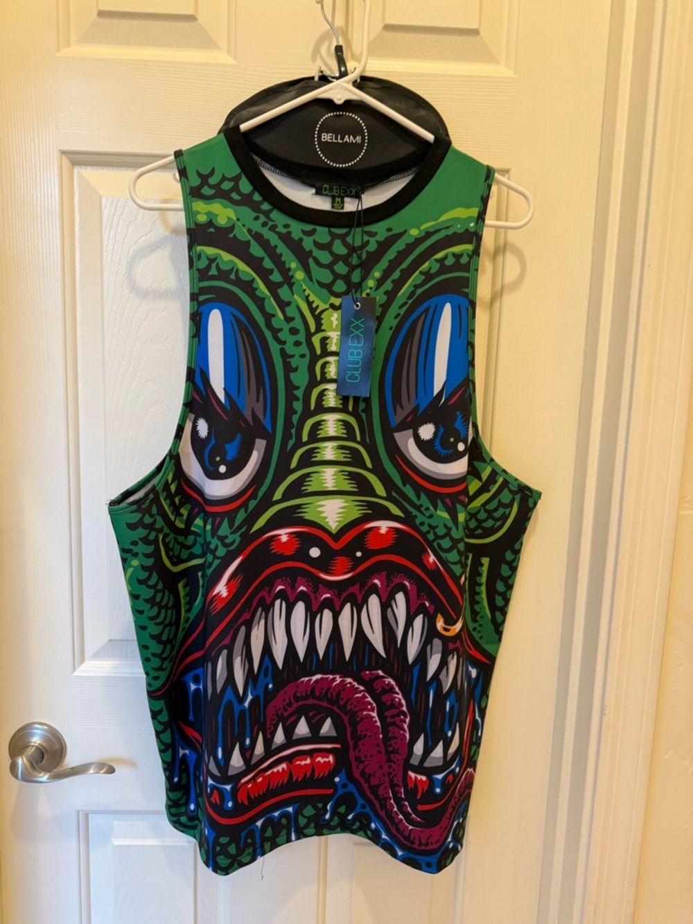 Graphic Monster Print Tank Top - Green, Red, Blue Dolls Kill DISCONTINUED
